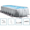 INTEX Prism Frame Oval Premium Pools Schwimmbad 610 x 305 x 122cm filterpumpe 26798NP