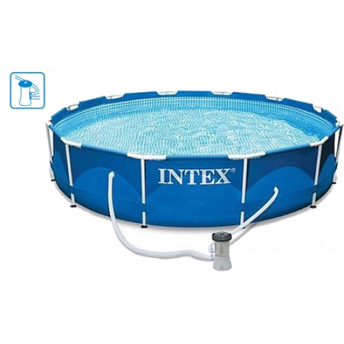 INTEX Metal Frame Pool 305 x 76 cm 28202GS+Kartuschenfilteranlage