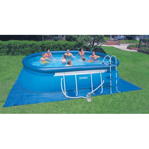 INTEX Oval Frame Pool Set 549 x 305 x 107 cm 28192GN + Kartuschenfilteranlage