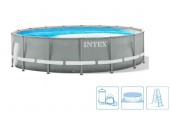 INTEX PRISM FRAME POOLS SET Schwimmbad 457 x 107 cm mit kartuschenfilterpumpe 26724NP