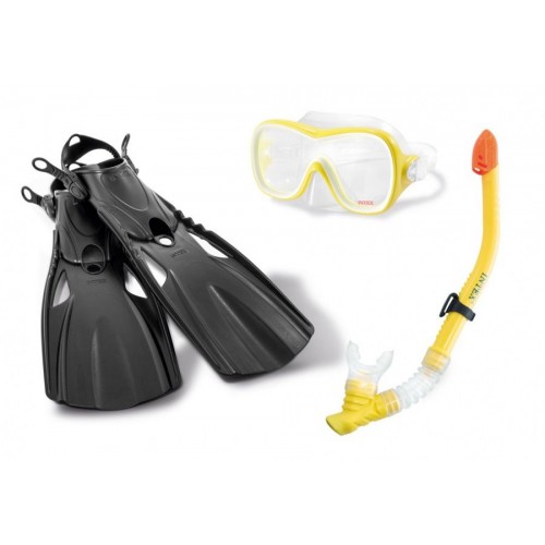 INTEX Taucherset: Schwimmflossen, Schnorchel, Brille, ab 8 Jahren 55658