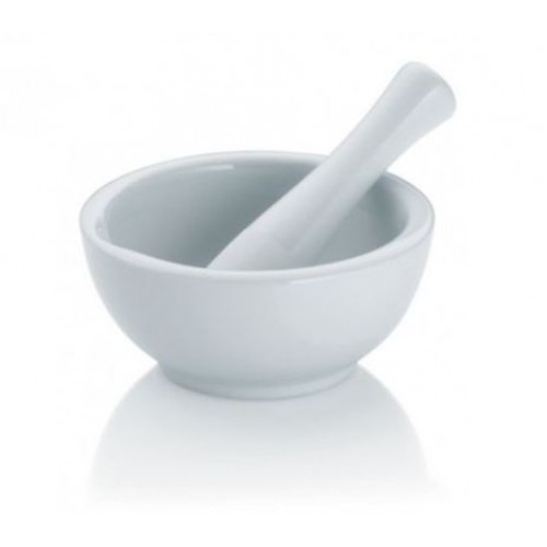 KELA Mörser PUNTA mit Stößel aus Porzellan, 12cm, weiß KL-11376