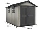 KETER OAKLAND 7511 Kunststoffgerätehaus, 229 x 350 x 242 cm, grau/anthrazit 17201421