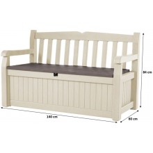 KETER EDEN GARDEN BENCH 265L Gartenbank/Kissenbox 140 x 60 x 84 cm, beige/braun 17190198