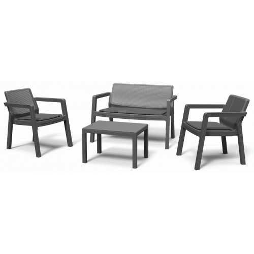 KETER EMILY PATIO Lounge-Set 7-teilig mit Sitzauflagen, graphit/grau 17209816