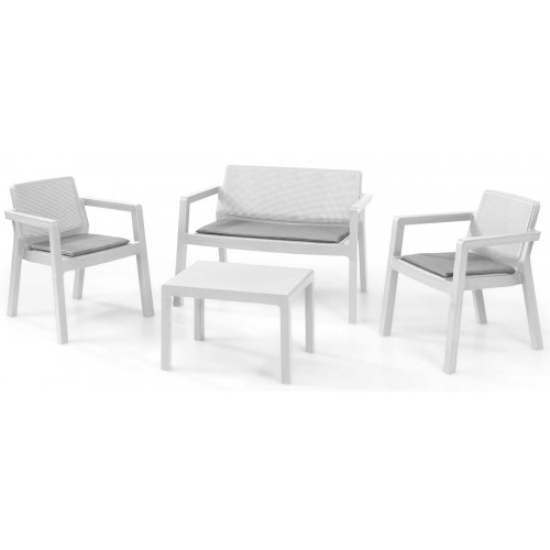 KETER EMILY PATIO Lounge Set 7-teilig mit Sitzauflagen, weiß/grau 17209816 KETER EMILY PATIO Lounge Set 7-teilig mit Sitzauflagen, weiß/grau 17209816