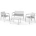 KETER EMILY PATIO Lounge Set 7-teilig mit Sitzauflagen, weiß/grau 17209816