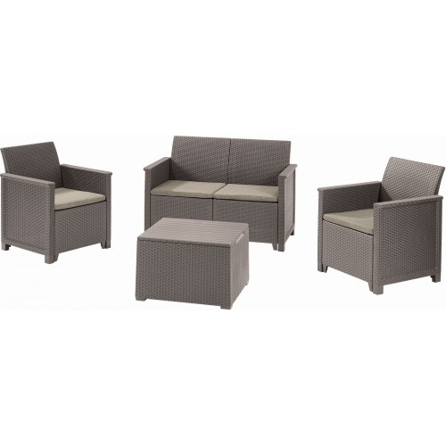 B-WARE KETER EMMA 2 SEATER Lounge Set 4-tlg., cappuccino/sand 17209481