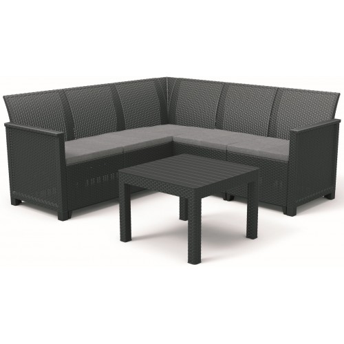 KETER ELODIE CORNER 5 SEATER Ecksofa-Set, graphit/grau 17210755