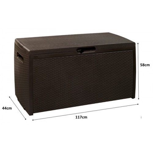 Keter Kissenbox rattan style sStorage box 265l, Kunststoff, espresso braun, 17186293