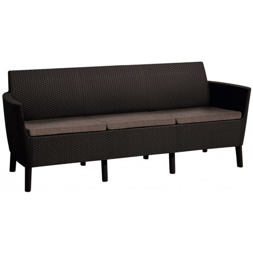 KETER SALEMO 3-Sitzer Sofa, 187 x 67 x 76 cm, braun/grau-beige 17209039