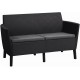 KETER SALEMO 2-Sitzer Sofa, 133 x 67 x 76 cm, graphit/grau 17209038