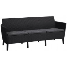 KETER SALEMO 3-Sitzer Sofa, 187 x 67 x 76 cm, graphit/grau 17209039