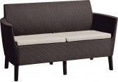 KETER SALEMO 2-Sitzer Sofa, 133 x 67 x 76 cm, braun/beige 17209038