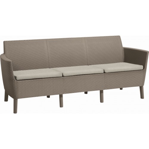 KETER SALEMO 3-Sitzer Sofa, 187 x 67 x 76 cm, cappuccino/beige 17209039