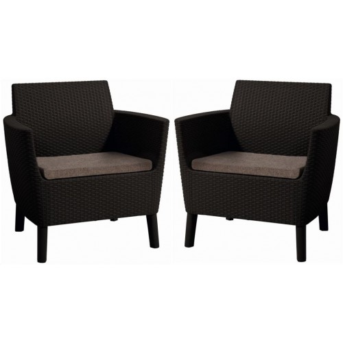 KETER SALEMO DUO Sessel 2 St., 74 x 67 x 76 cm, braun/grau-beige 17209040 KETER SALEMO DUO Sessel 2 St., 74 x 67 x 76 cm, braun/grau-beige 17209040