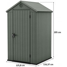 KETER DARWIN 4 x 4 Kunststoffgerätehaus, 125,8 x 116,37 x 205 cm, grün 17212741