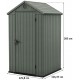 KETER DARWIN 4 x 4 Kunststoffgerätehaus, 125,8 x 116,37 x 205 cm, grün 17212741