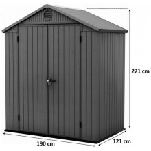 KETER DARWIN 6 x 4 Kunststoffgerätehaus, 190 x 121 x 221 cm, grau 17210351