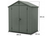 KETER DARWIN 6 x 4 Kunststoffgerätehaus, 190 x 121 x 221 cm, grün 17210351