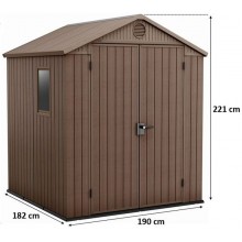 KETER DARWIN 6 x 6 Kunststoffgerätehaus, 190 x 182 x 221 cm, braun 17210353