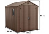 KETER DARWIN 6 x 8 Kunststoffgerätehaus, 190 x 244 x 221 cm, braun 17210355