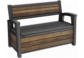 KETER DECO GARDEN BENCH 227L Gartenbank/Kissenbox, 133 x 61 x 89 cm, Walnuss 17213853
