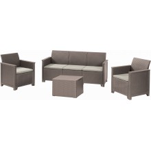 KETER ELODIE 3 SEATER Lounge-Set 4-tlg., cappuccino/beige 17212057