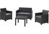 KETER ELODIE 2 SEATER Lounge-Set 4-tlg., graphit/grau 17209485