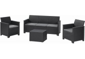 KETER ELODIE 3 SEATER Lounge-Set 4-tlg., graphit/grau 17212057