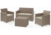 KETER ELODIE 2 SEATER Lounge-Set 4-tlg., cappuccino/sand 17211877