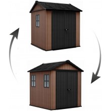 KETER NEWTON PLUS WIDE 7 x 7,5 Kunststoffgerätehaus, 230 x 224 x 246 cm, braun 17212878
