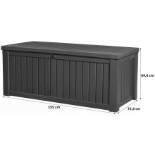 KETER ROCKWOOD 570L Garten-Aufbewahrungsbox 155 x 72,4 x 64,4 cm, graphit 17197729