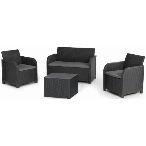 KETER ROSALIE Lounge-Set 4-tlg., graphit/grau 17212058 KETER ROSALIE Lounge-Set 4-tlg., graphit/grau 17212058