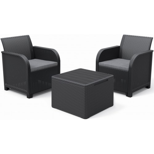 KETER ROSALIE Balkon-Set 3-tlg., graphit/grau 17212107