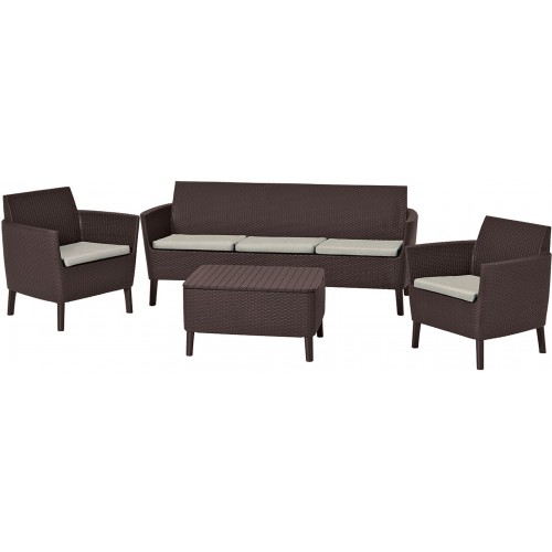 KETER SALEMO 3 SEATER Lounge-Set, braun/beige 17205990