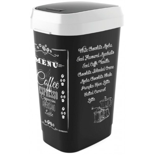 KIS DUAL SWING BIN STYLE L 50L COFFEE MENU Abfalleimer 31x42x62cm