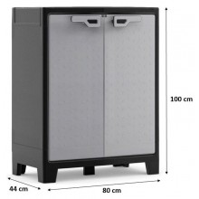 KIS TITAN NIEDRIG Kunststoffbox 80x44x100cm grau/schwarz