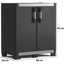 KIS XL GARAGE NIEDRIG Kunststoffschrank 89x54x95cm schwarz