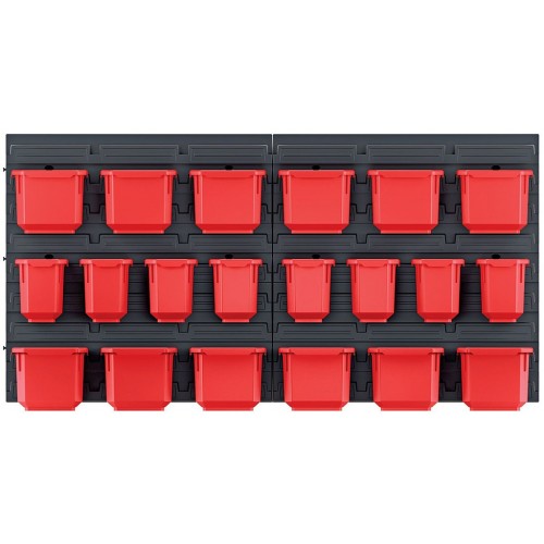 Kistenberg ORDERLINE 20 Set aus Werkstattbehältern und Wandhalterung, 80x16,5x40cm KOR6