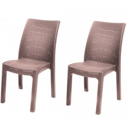Keter 17197581 Stuhl Toscana, 2-er Set, Rattanoptik, Kunststoff, sand 211681