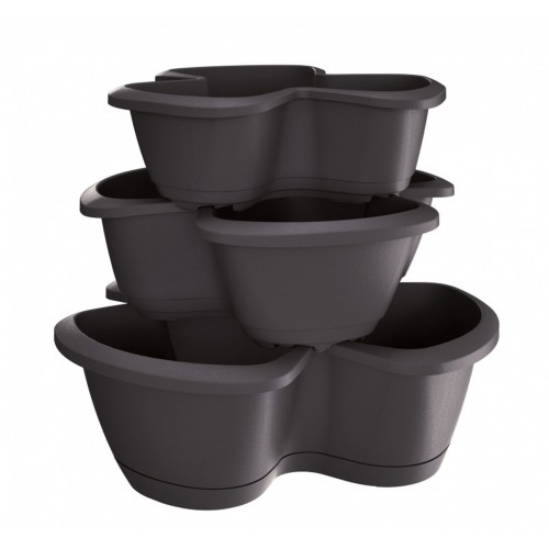 Prosperplast RESPANA TRIO Blumentopf 47 cm, anthrazit DRET123S-S433