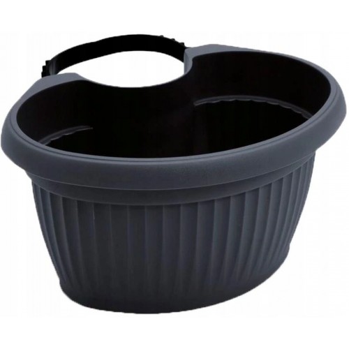 Prosperplast TERRA Blumentopf zum Aufhängen, Regenrohr, 28cm, 4 l, anthrazit DTRY28