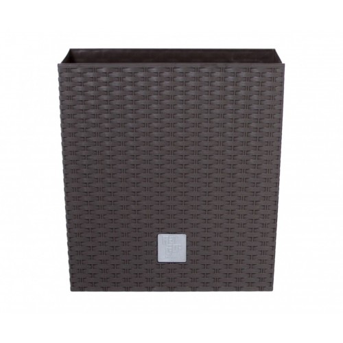 B-WARE Blumentopf in Rattan-Optik RATO LOW quadratisch 32 l braun DRTS325L EINSATZ FEHLT