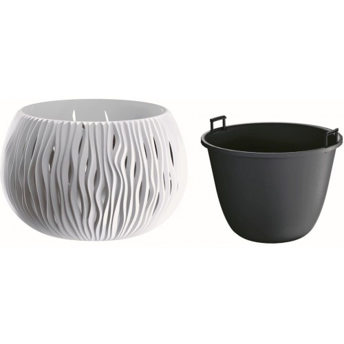 Prosperplast SANDY Bowl Blumentopf 24cm, 2,3l, weiß DSK240