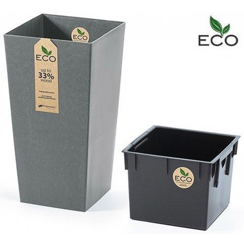 Prosperplast URBI SQUARE ECO Blumentopf 40cm, steingrau DURS400W-405U