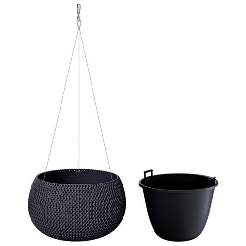 Prosperplast SPLOFY Bowl WS Hängeblumentopf 37cm, 9l, anthrazit DKSP370WS