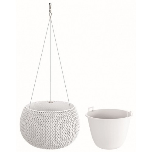 Prosperplast SPLOFY Bowl WS Hängeblumentopf 37cm, 9l, weiß DKSP370WS