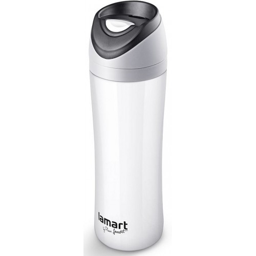 LAMART LT4016 Esprit Thermobecher 450 ml Isolierbecher Edelstahl Weiß