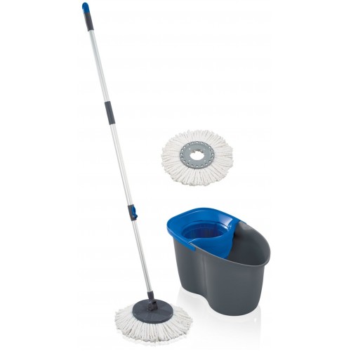 LEIFHEIT zestaw Rotation Disc Mop grey blue 55268